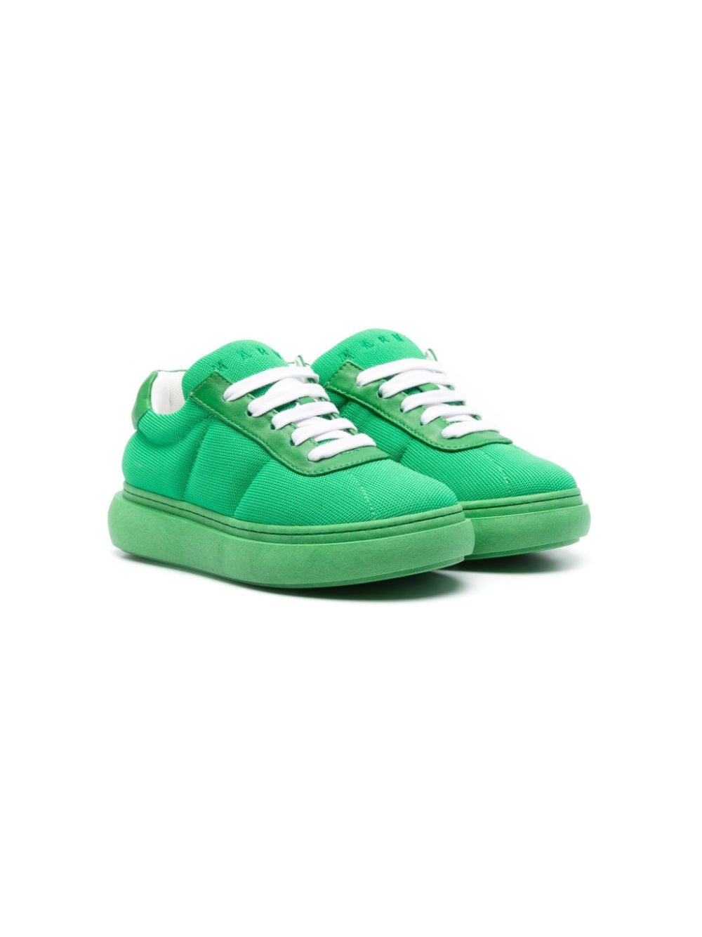 Marni Kids embroidered-logo knitted sneakers - Green von Marni Kids