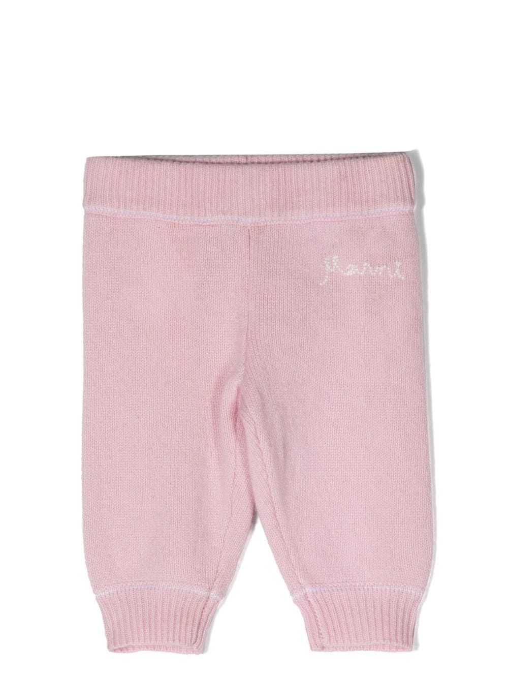 Marni Kids embroidered-logo knitted trousers - Pink von Marni Kids