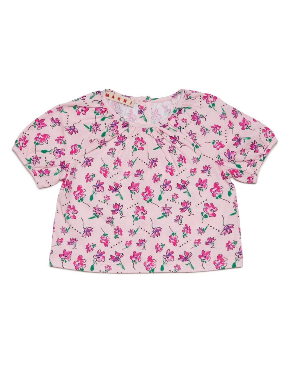 Marni Kids Flowers Allover poplin shirt - Pink von Marni Kids