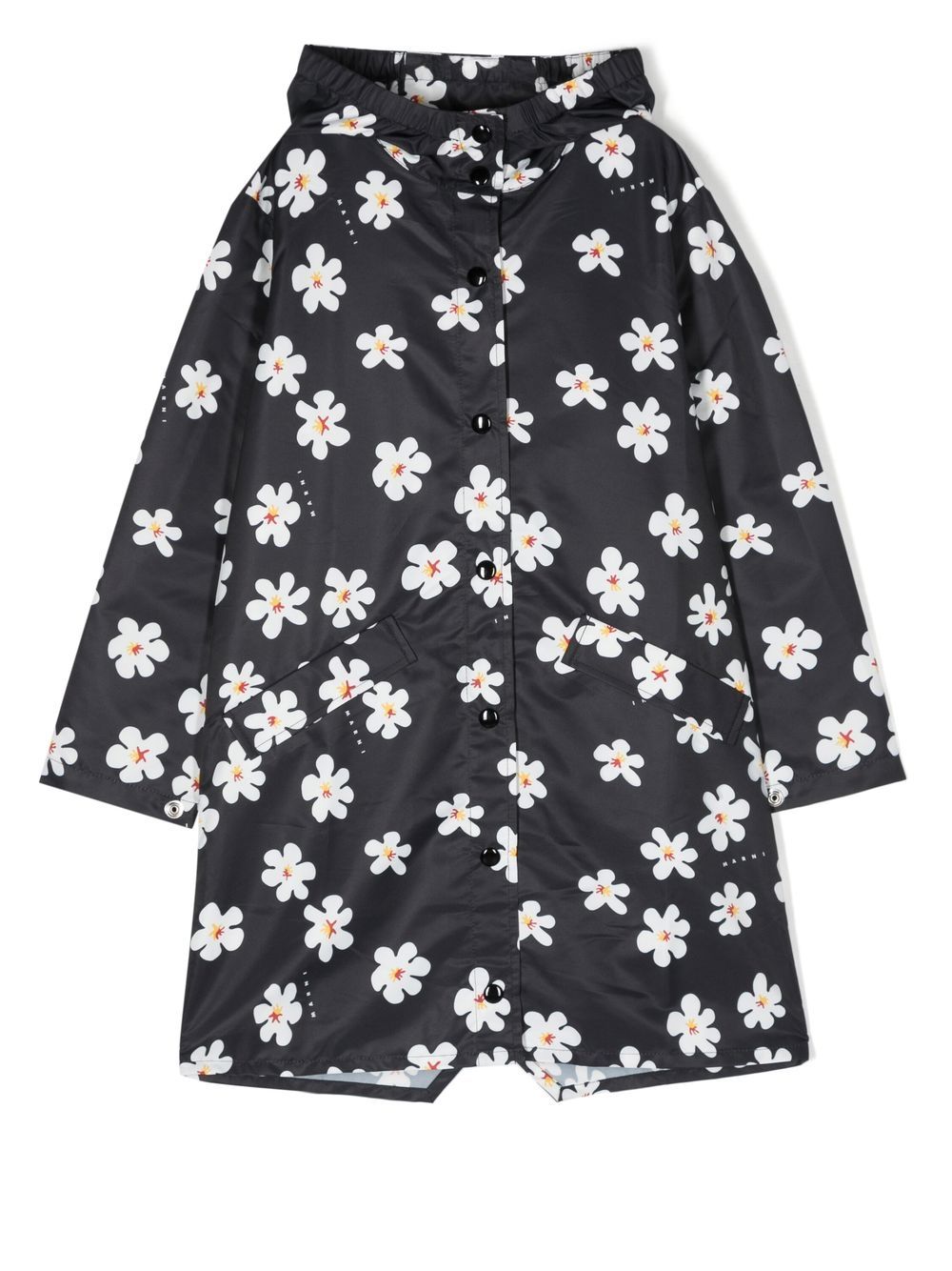 Marni Kids floral-print hooded jacket - Black von Marni Kids