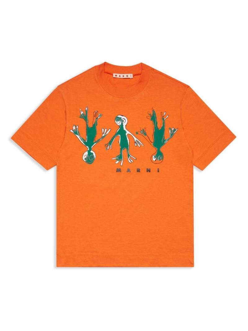 Marni Kids graphic-print cotton T-shirt - Orange von Marni Kids