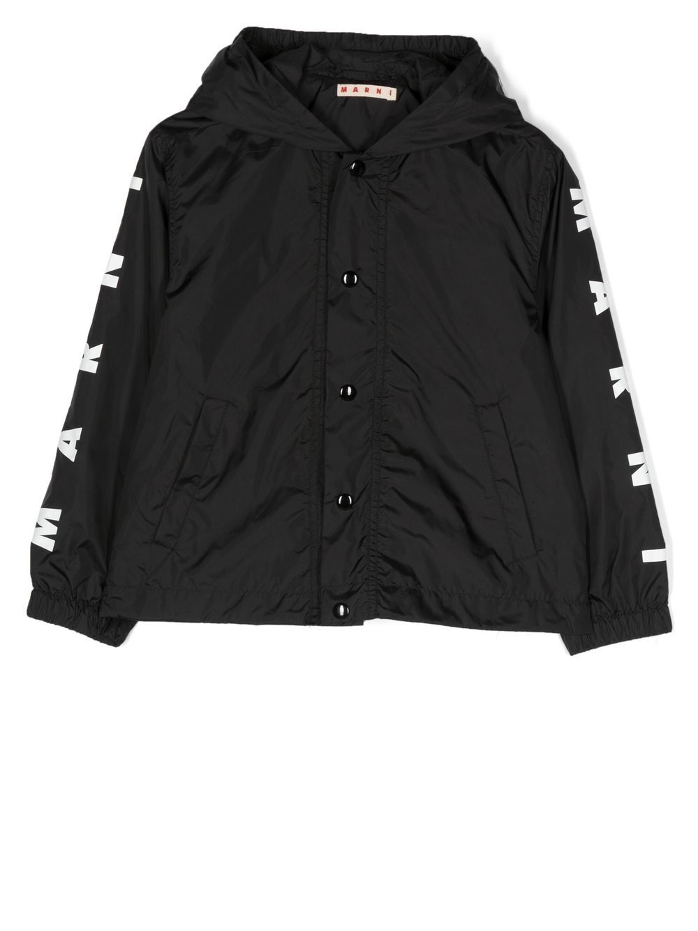 Marni Kids logo-print hooded raincoat - Black von Marni Kids