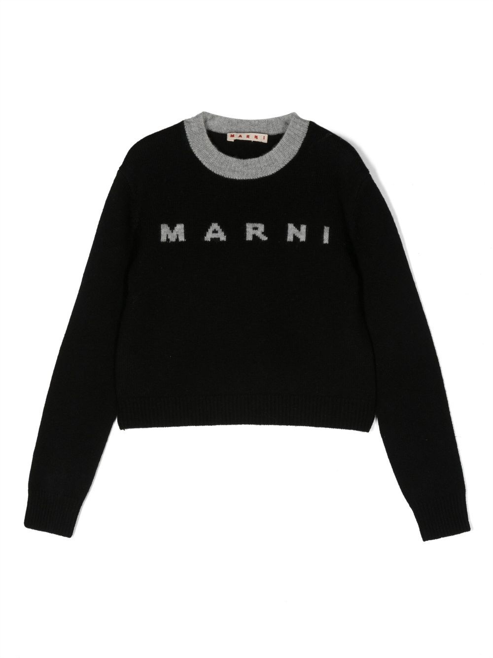 Marni Kids intarsia-knit logo jumper - Black von Marni Kids