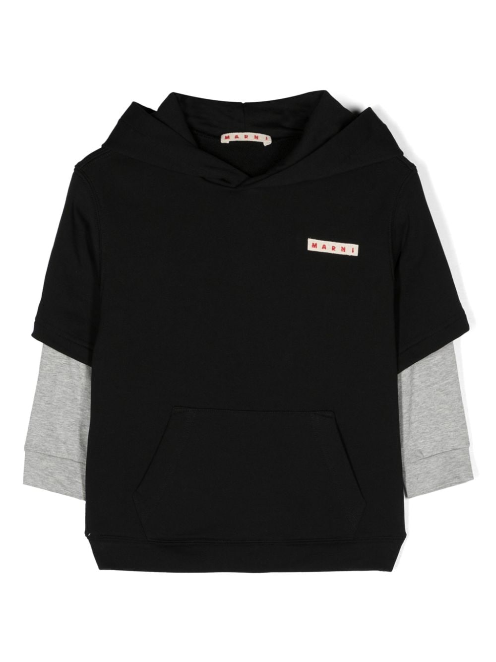Marni Kids layered cotton hoodie - Black von Marni Kids
