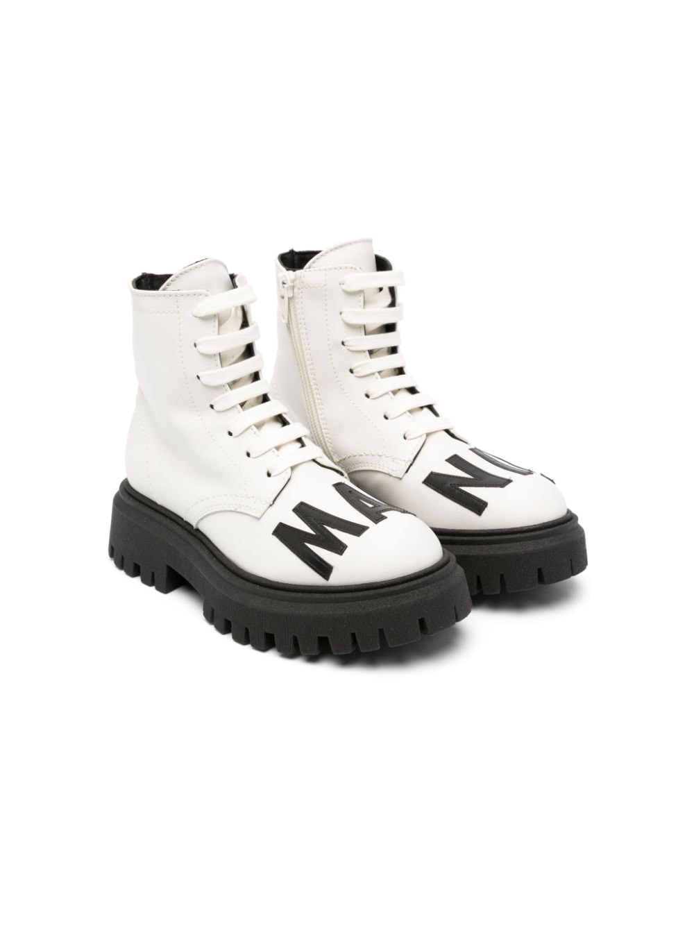 Marni Kids logo-appliqué chunky boots - White von Marni Kids