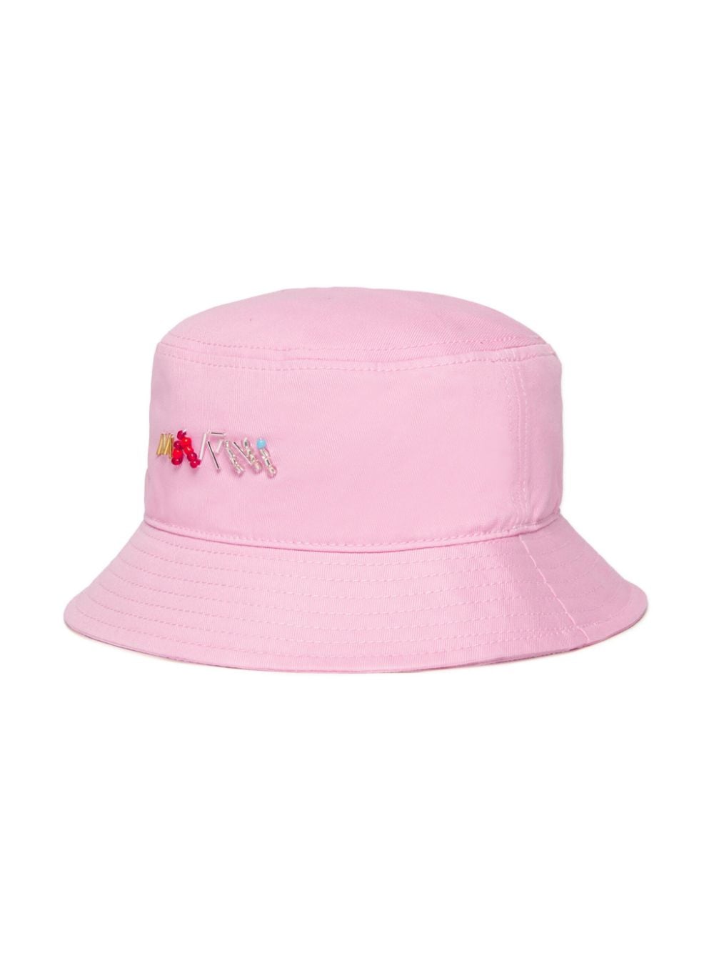 Marni Kids logo-embellished cotton bucket hat - Pink von Marni Kids