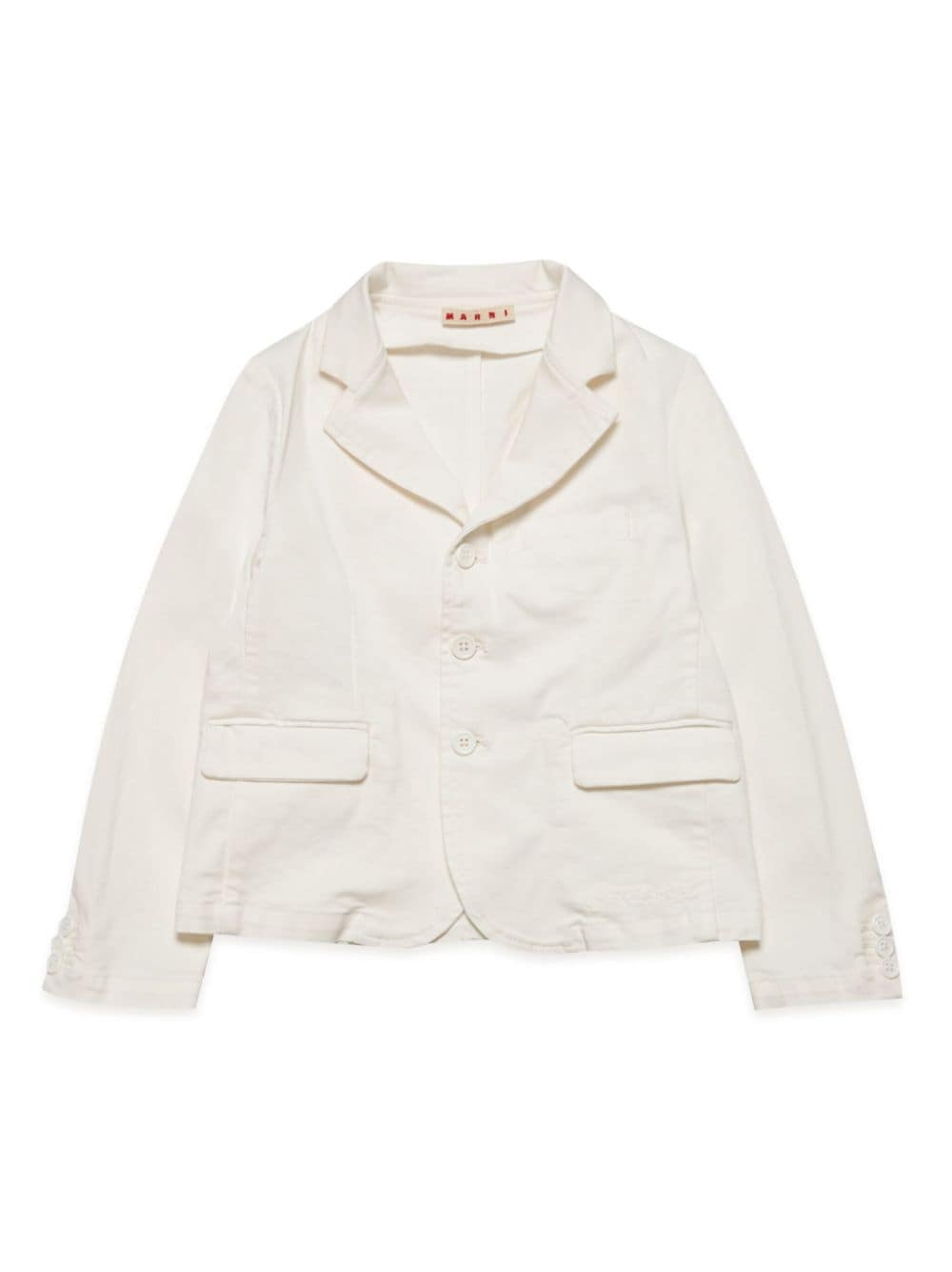 Marni Kids logo-embroidered cotton blazer - White von Marni Kids