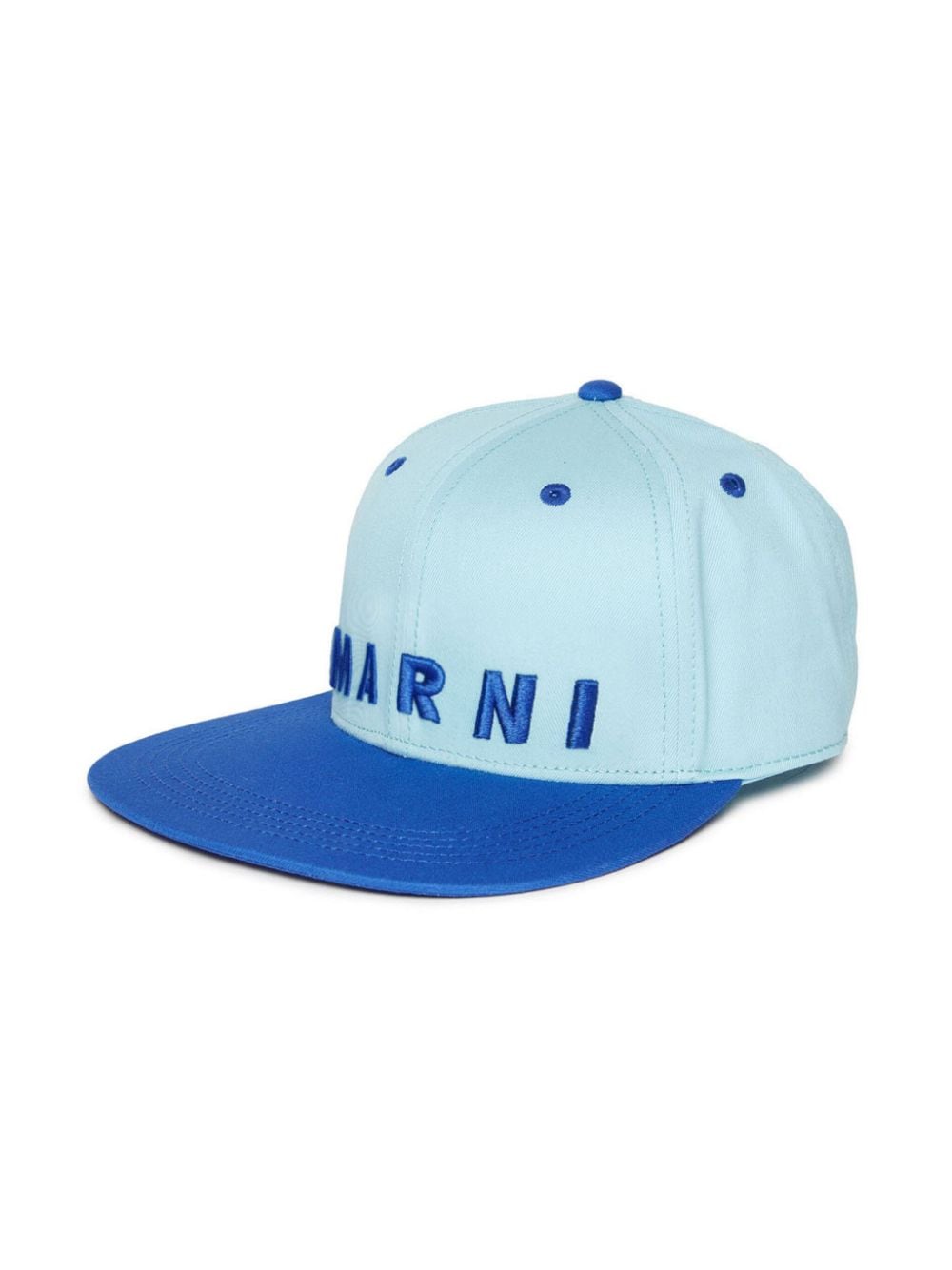 Marni Kids logo-embroidered cotton cap - Blue von Marni Kids
