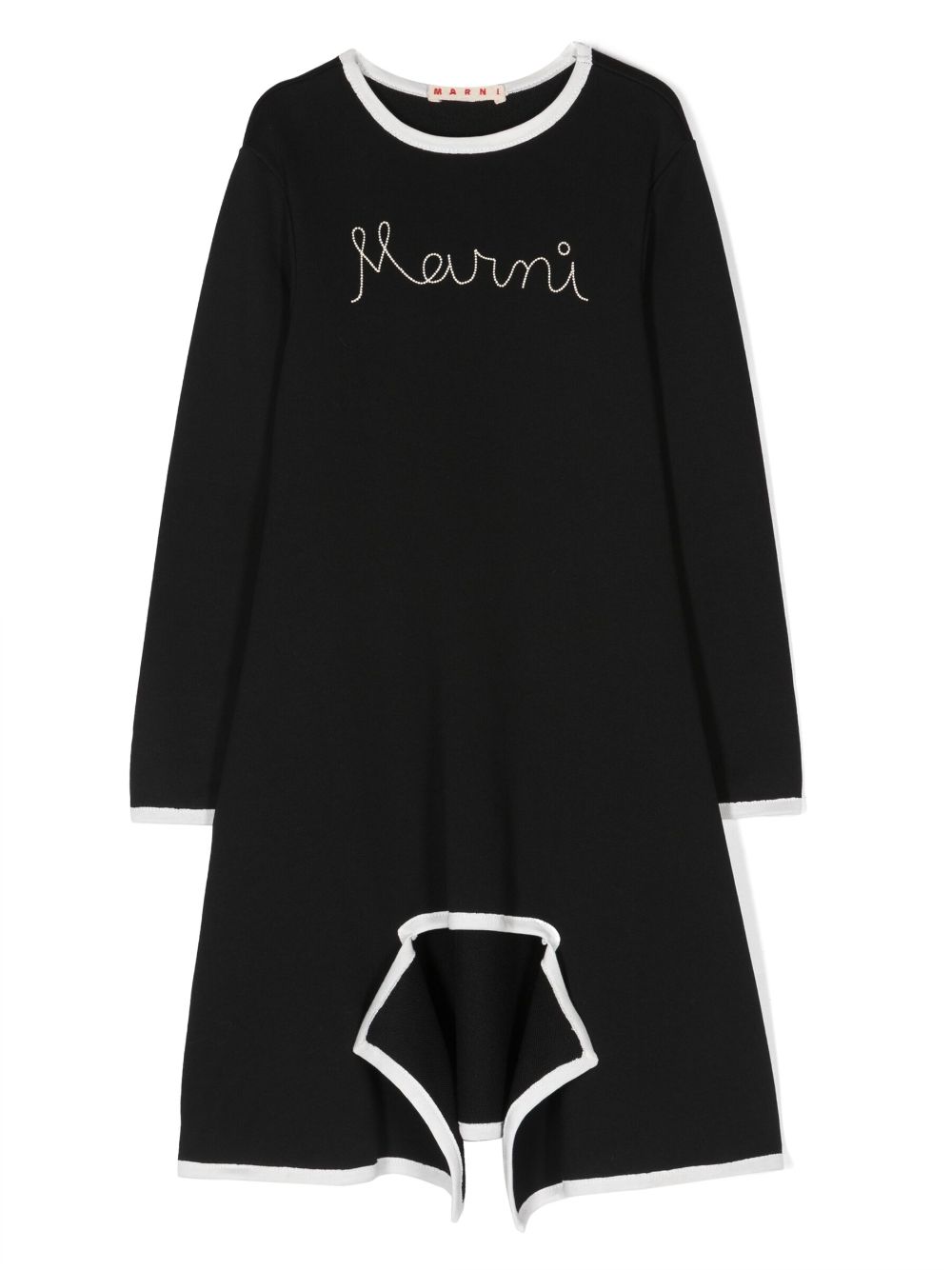 Marni Kids logo-embroidered cotton dress - Black von Marni Kids