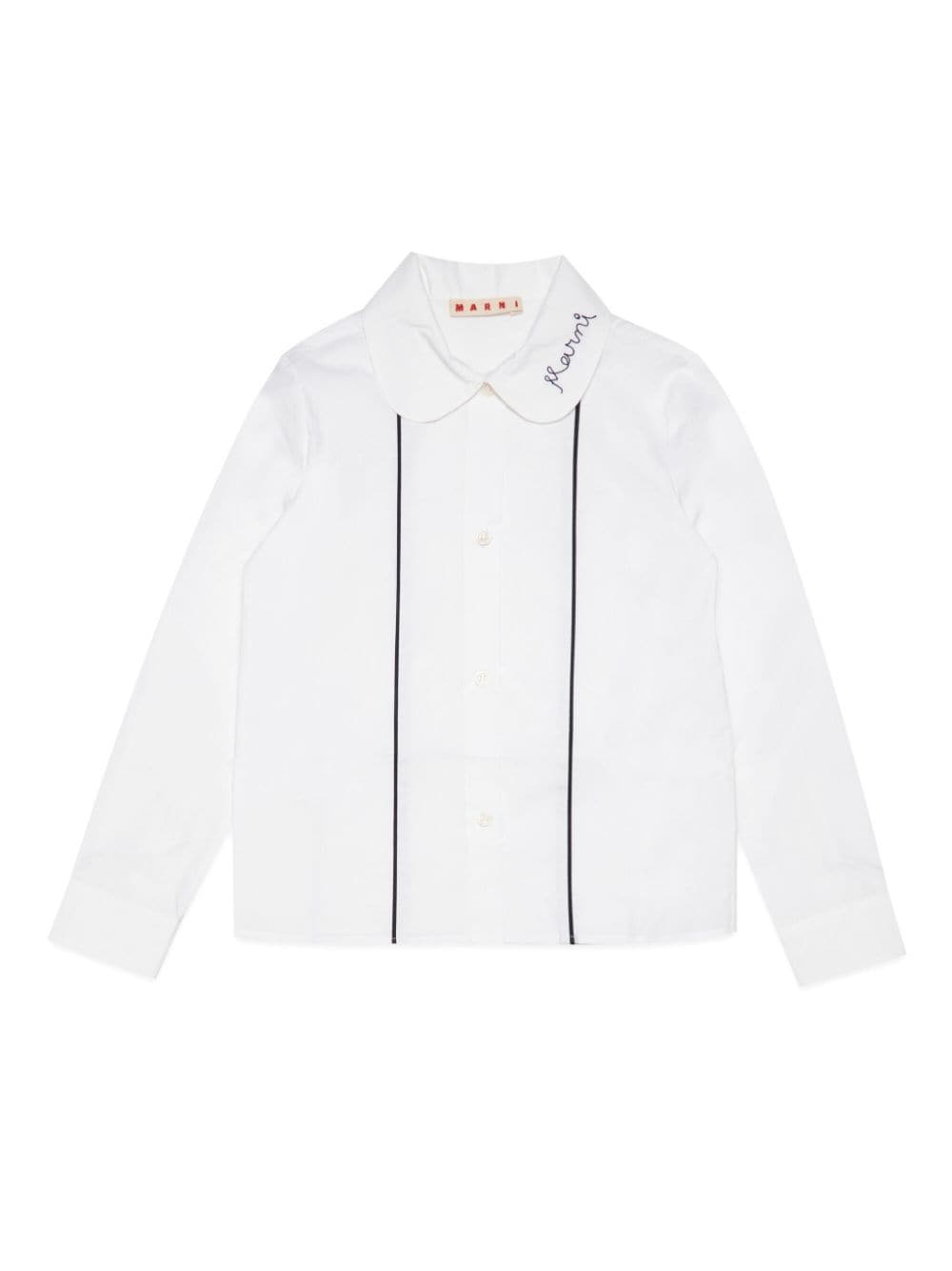 Marni Kids logo-embroidered cotton shirt - White von Marni Kids