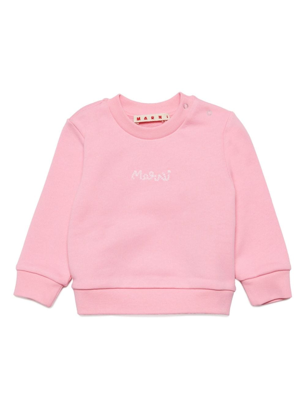 Marni Kids logo-embroidered cotton sweatshirt - Pink von Marni Kids