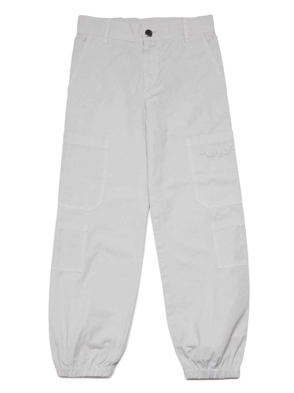 Marni Kids logo-embroidered cotton trousers - Grey von Marni Kids