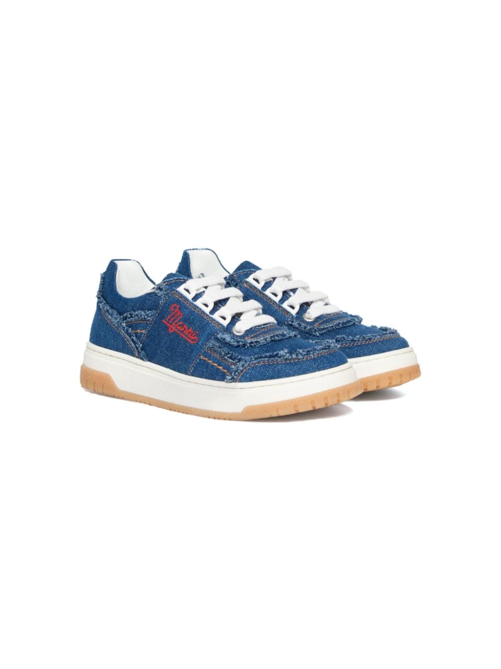 Marni Kids logo-embroidered denim sneakers - Blue von Marni Kids