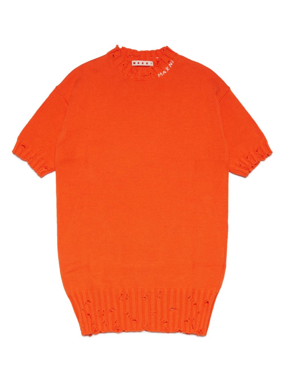 Marni Kids logo-embroidered knit dress - Orange von Marni Kids