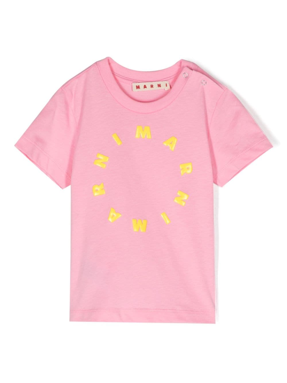 Marni Kids logo-flocked cotton T-shirt - Pink von Marni Kids