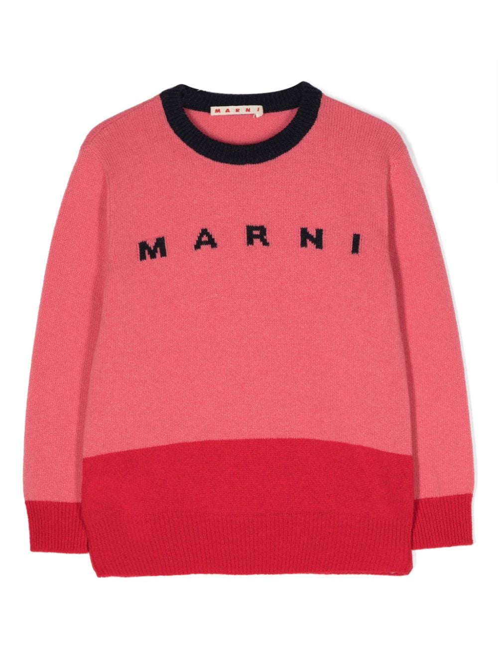 Marni Kids logo intarsia-knit jumper - Pink von Marni Kids