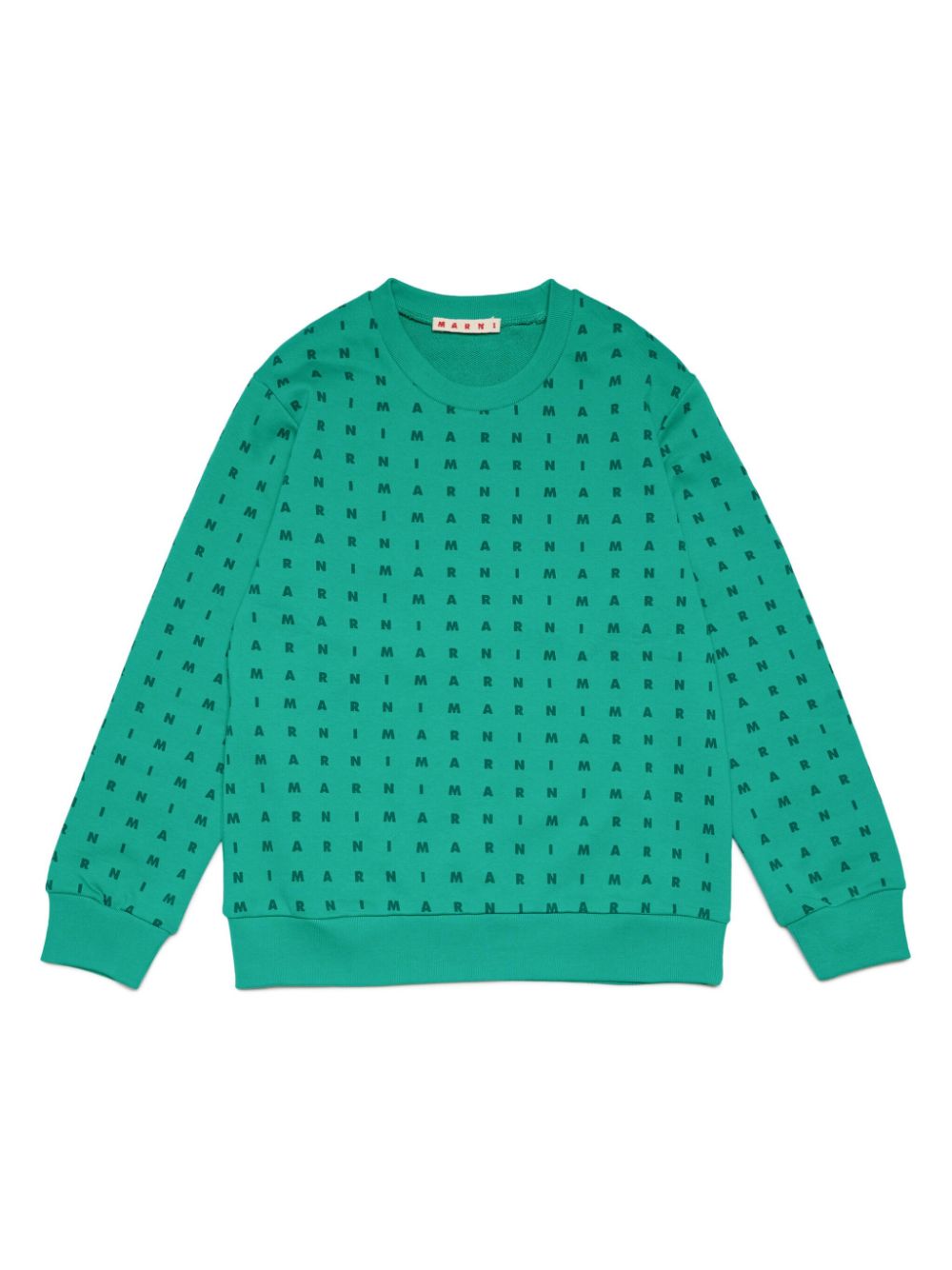 Marni Kids logo-motif cotton sweatshirt - Green von Marni Kids