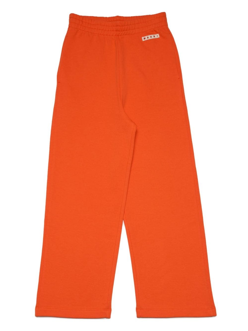 Marni Kids logo-patch cotton track pants - Orange von Marni Kids