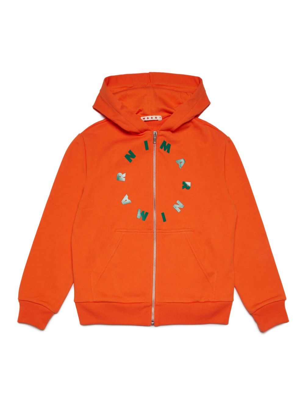 Marni Kids logo-print cotton hoodie - Orange von Marni Kids