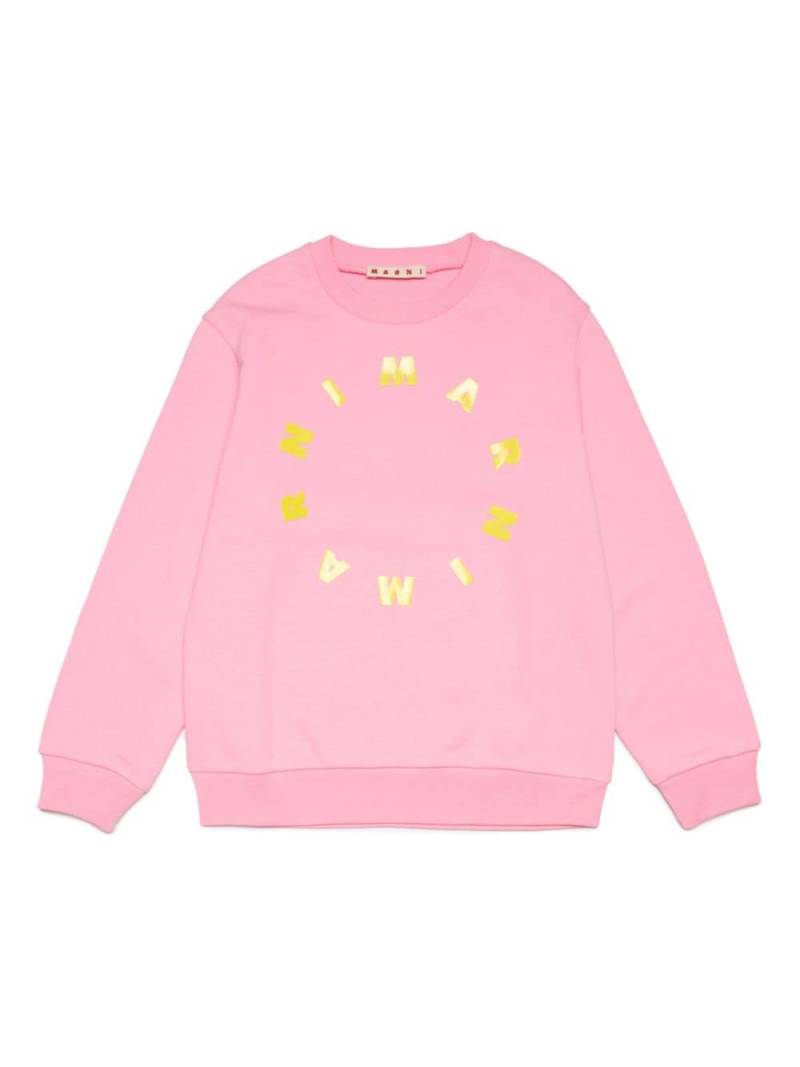 Marni Kids logo-print cotton sweatshirt - Pink von Marni Kids