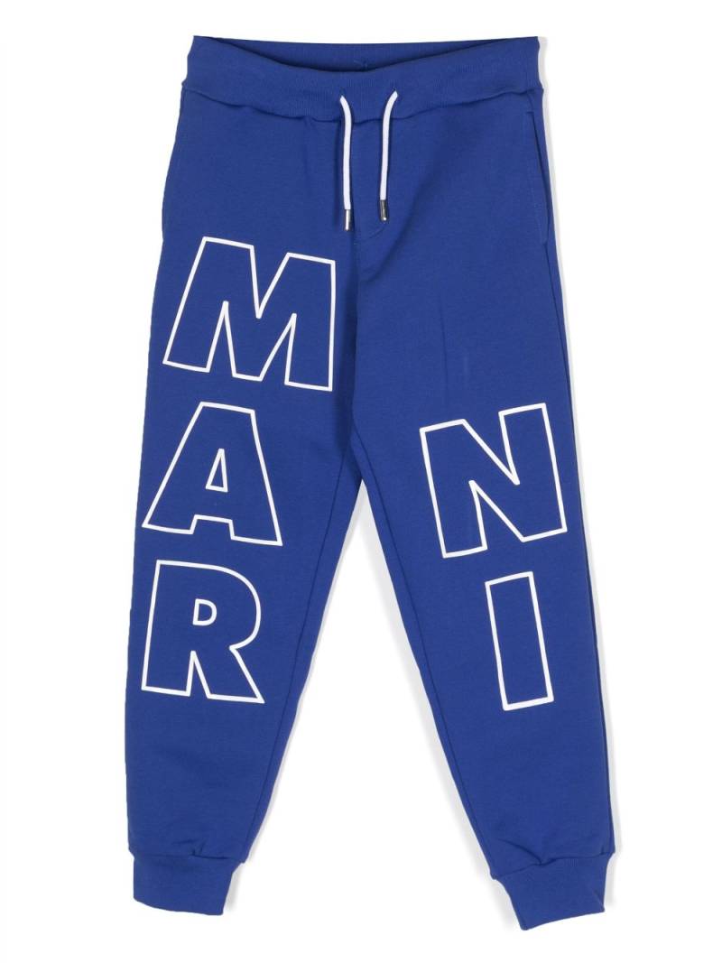 Marni Kids logo-print cotton track pants - Blue von Marni Kids