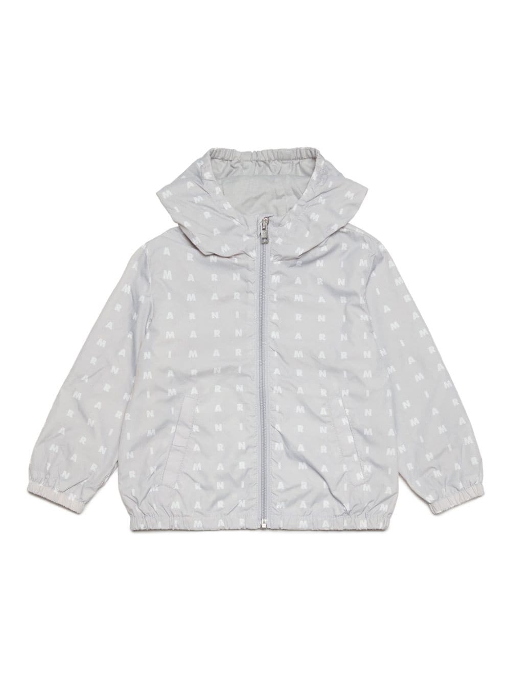 Marni Kids logo-print hooded jacket - Grey von Marni Kids