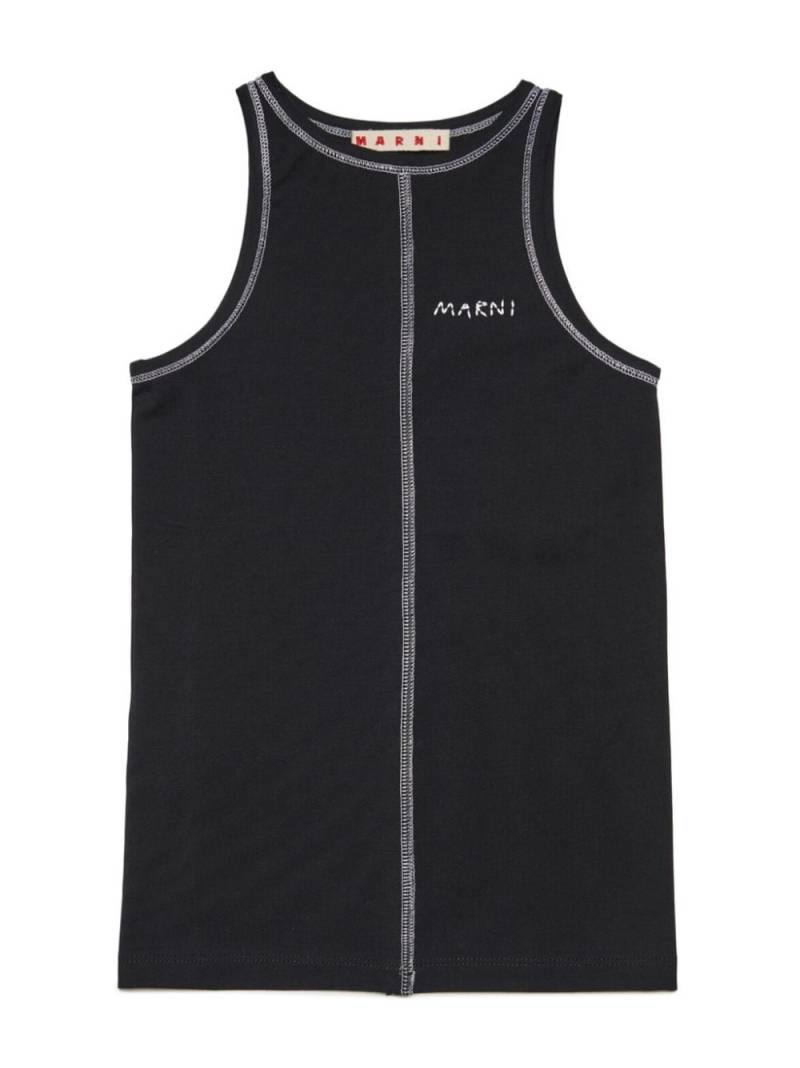 Marni Kids logo-print jersey tank top - Black von Marni Kids