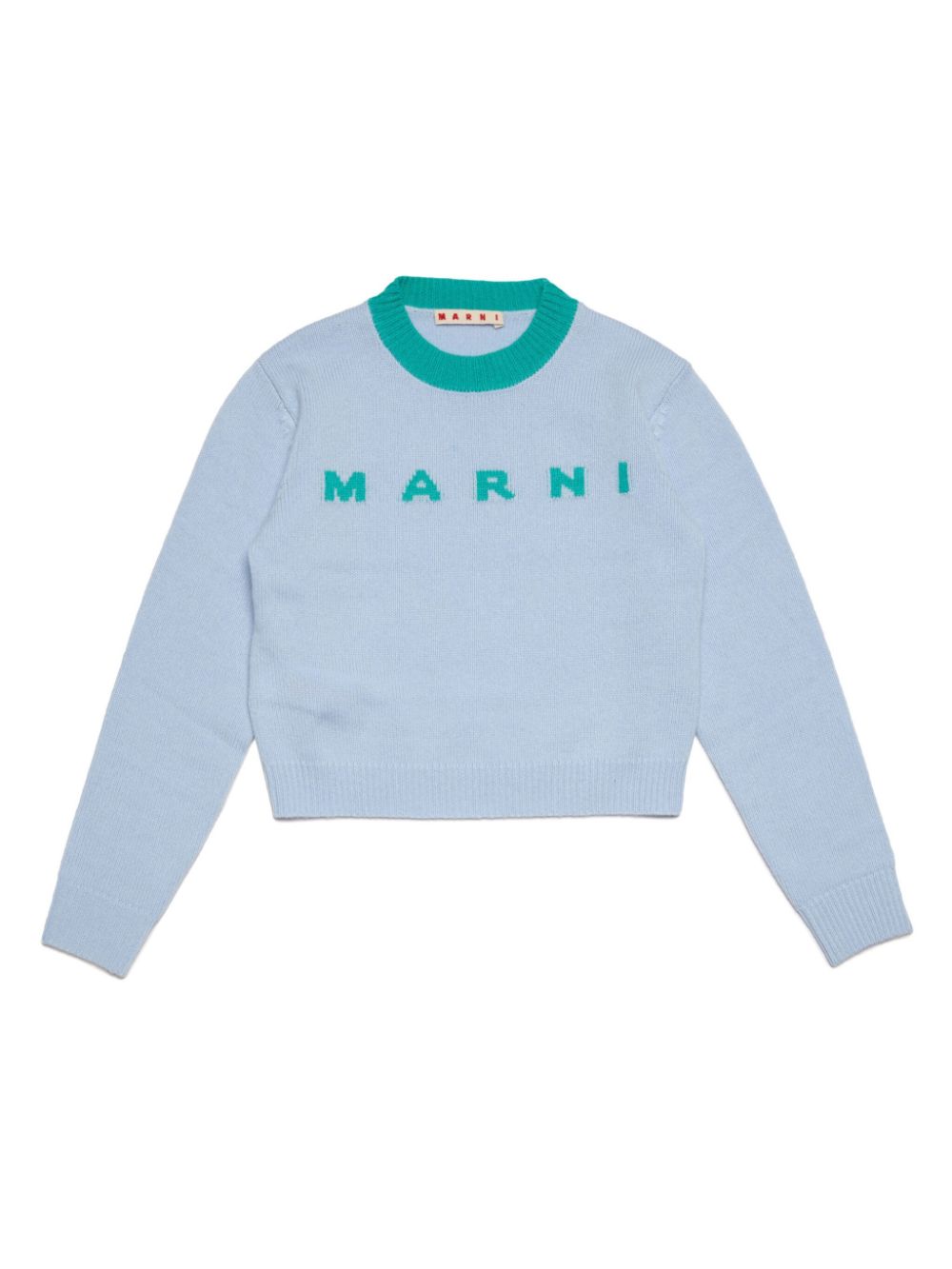 Marni Kids logo-print knitted jumper - Blue von Marni Kids