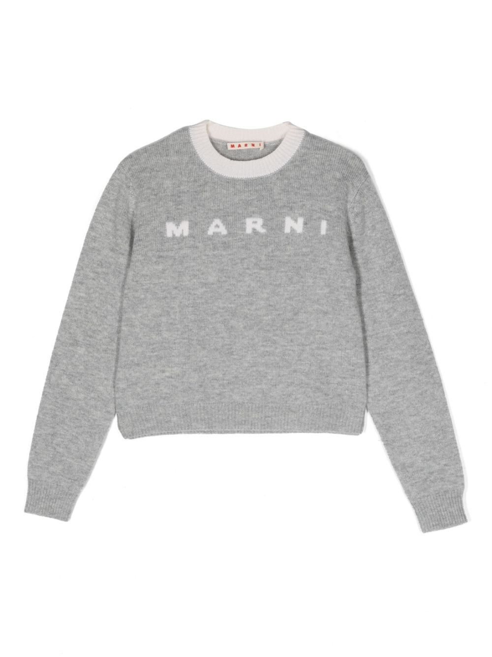 Marni Kids logo-print knitted jumper - Grey von Marni Kids