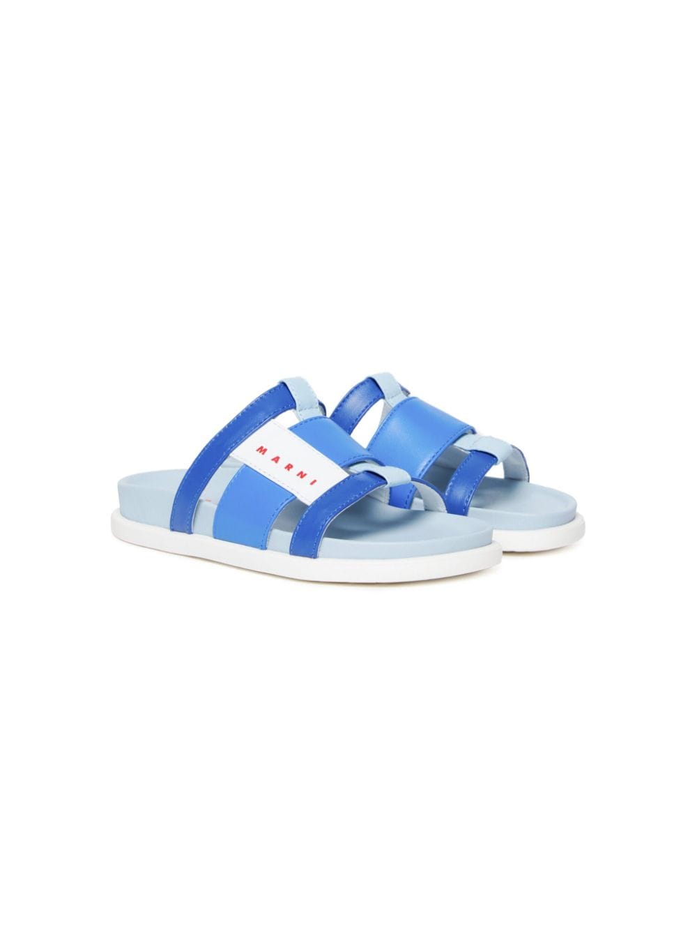 Marni Kids logo-print leather sandals - Blue von Marni Kids