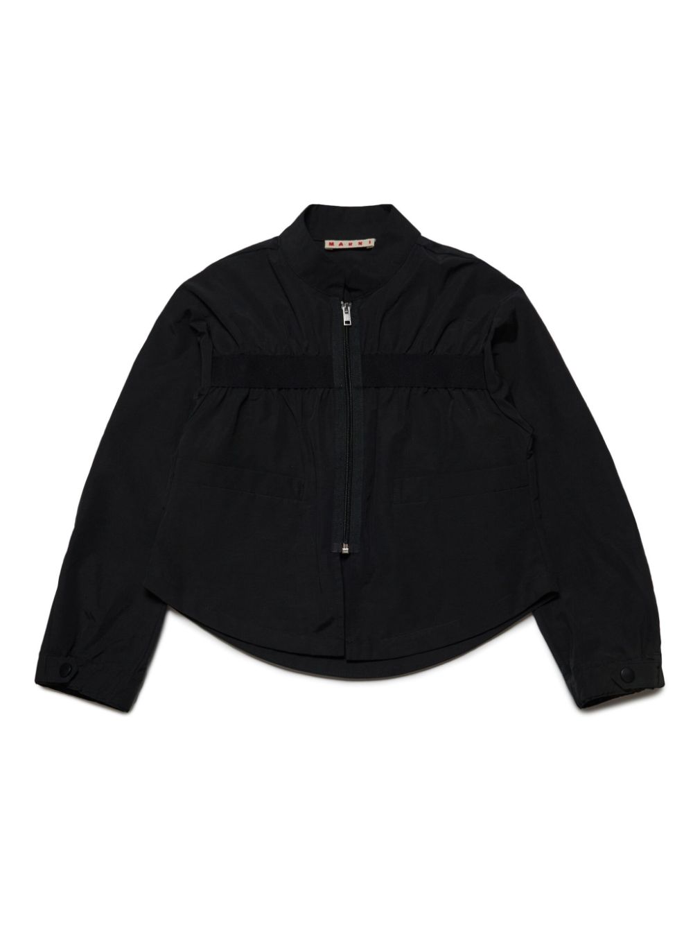 Marni Kids logo-print strap cotton-blend jacket - Black von Marni Kids