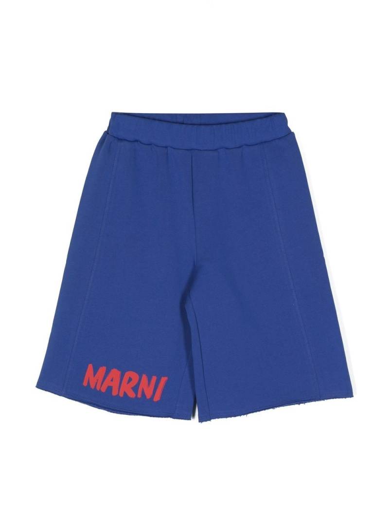 Marni Kids logo-print track shorts - Blue von Marni Kids