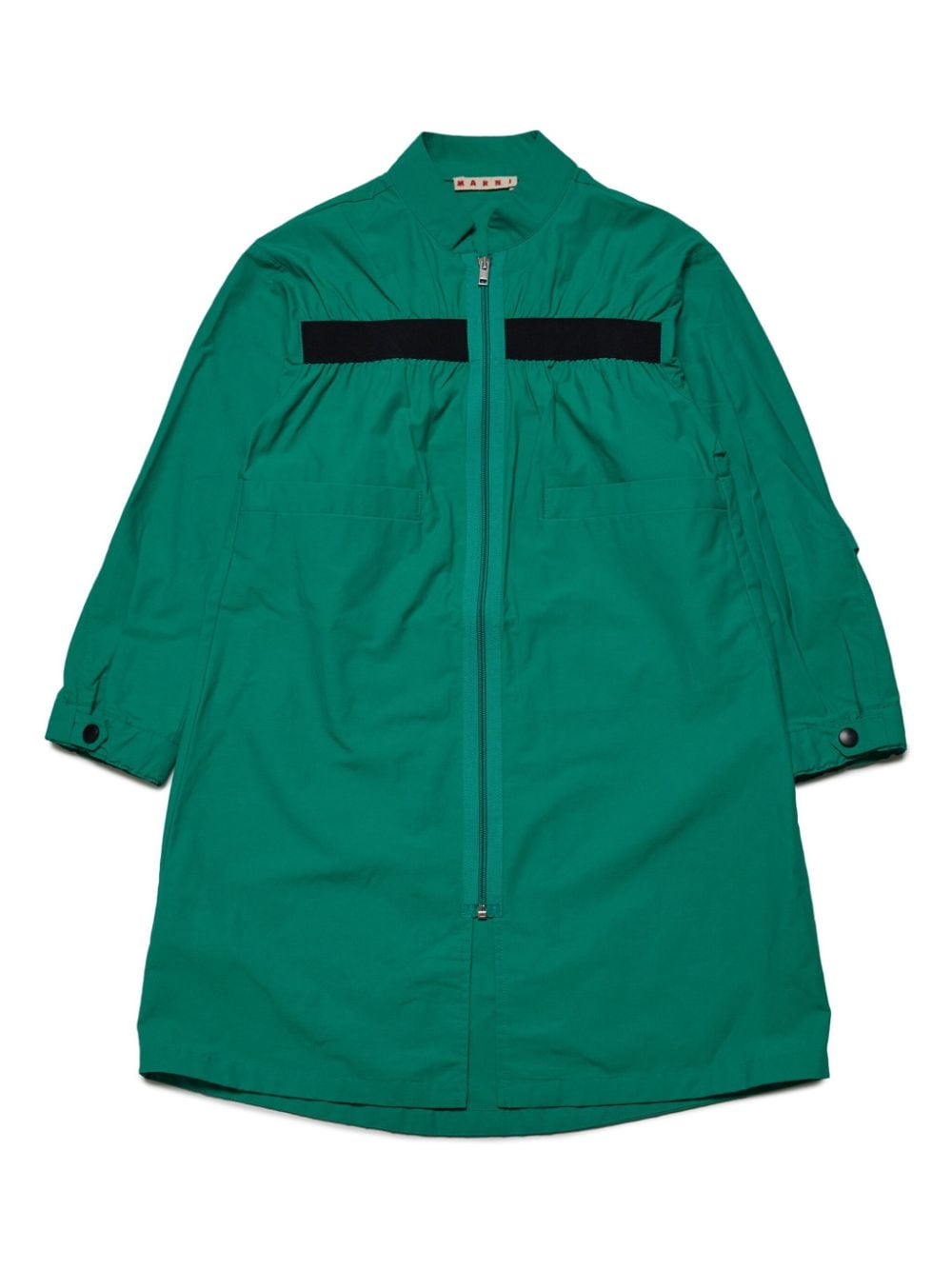 Marni Kids logo-tape zip-up jacket - Green von Marni Kids