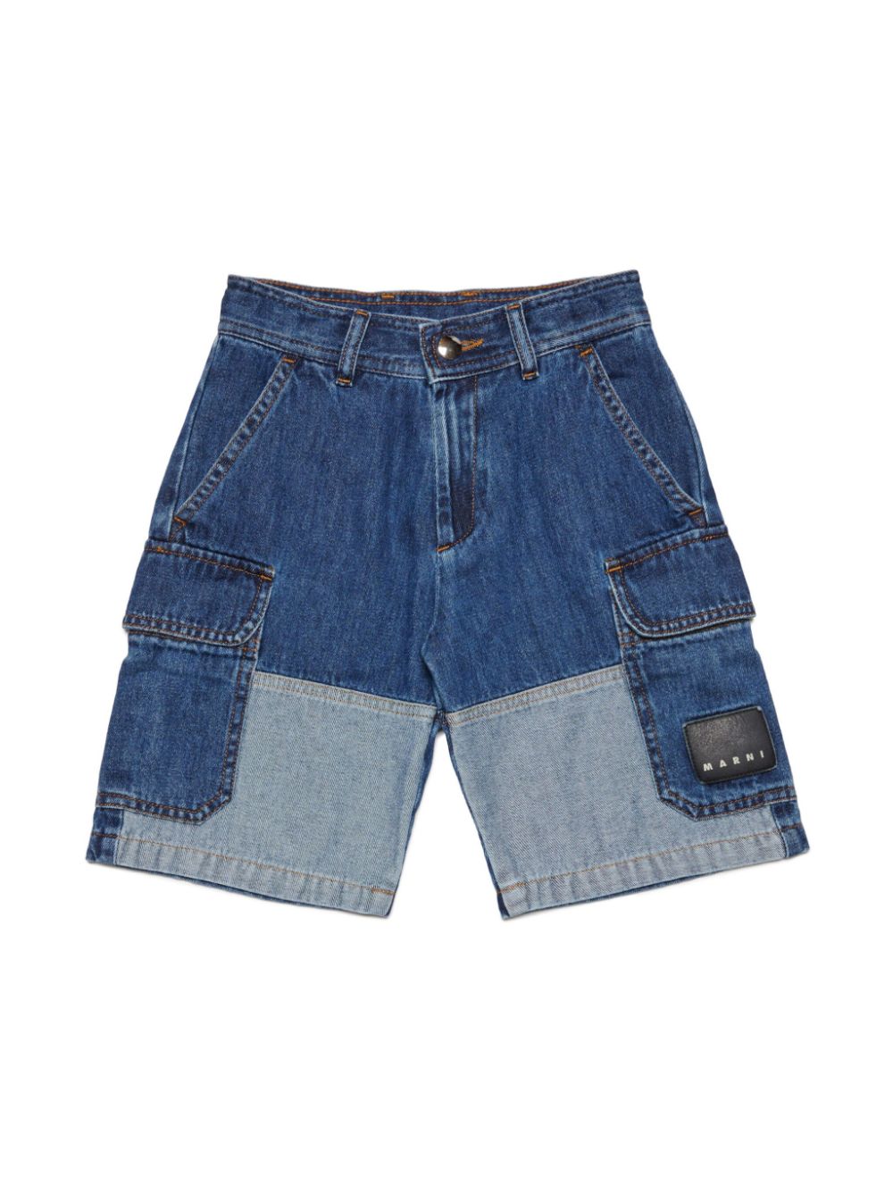 Marni Kids patchwork denim shorts - Blue von Marni Kids