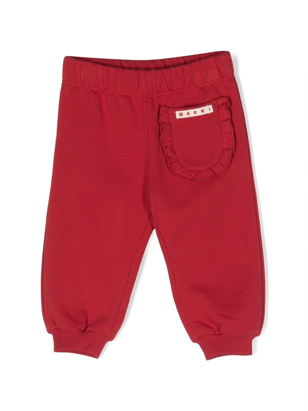 Marni Kids ruffled-pocket cotton trackpants - Red von Marni Kids