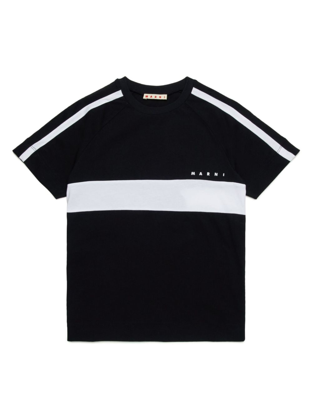 Marni Kids stripe-detail cotton T-shirt - Black von Marni Kids