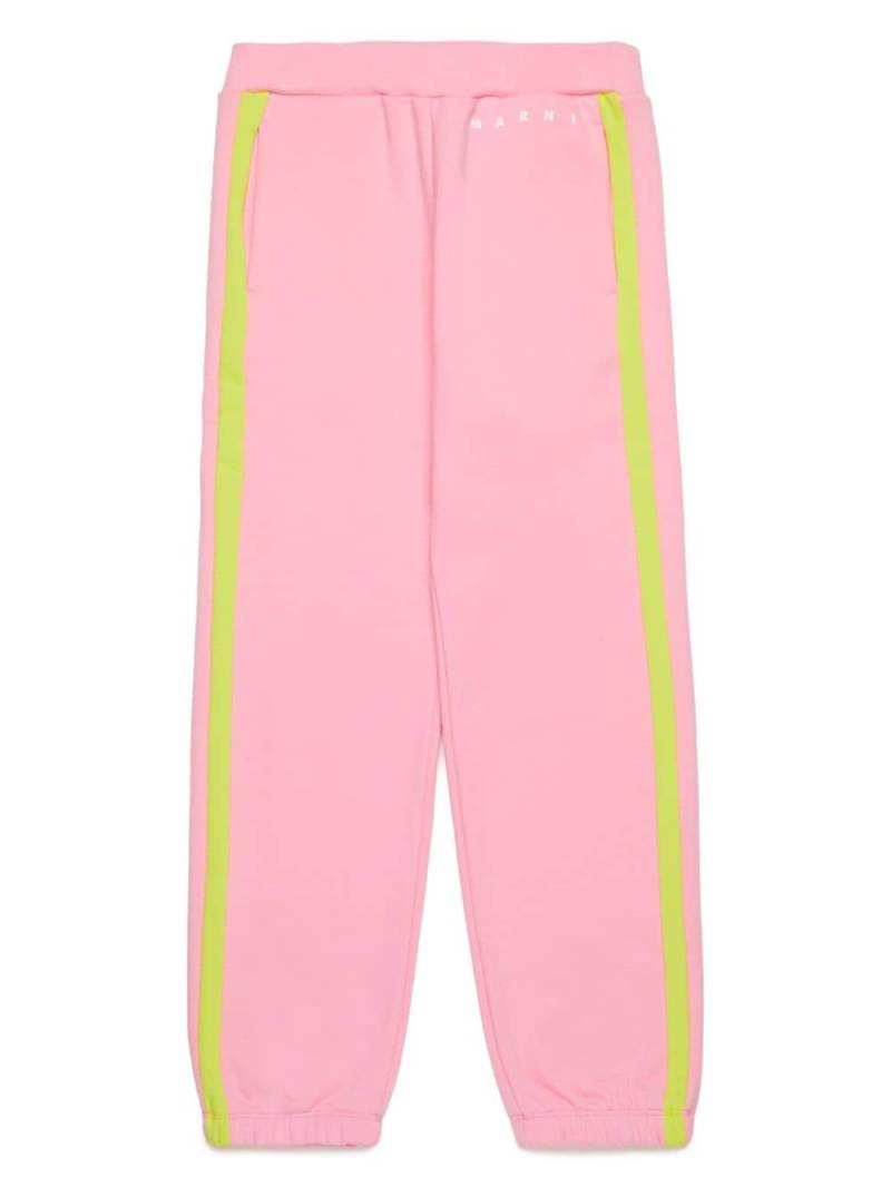 Marni Kids stripe-detail cotton track pants - Pink von Marni Kids