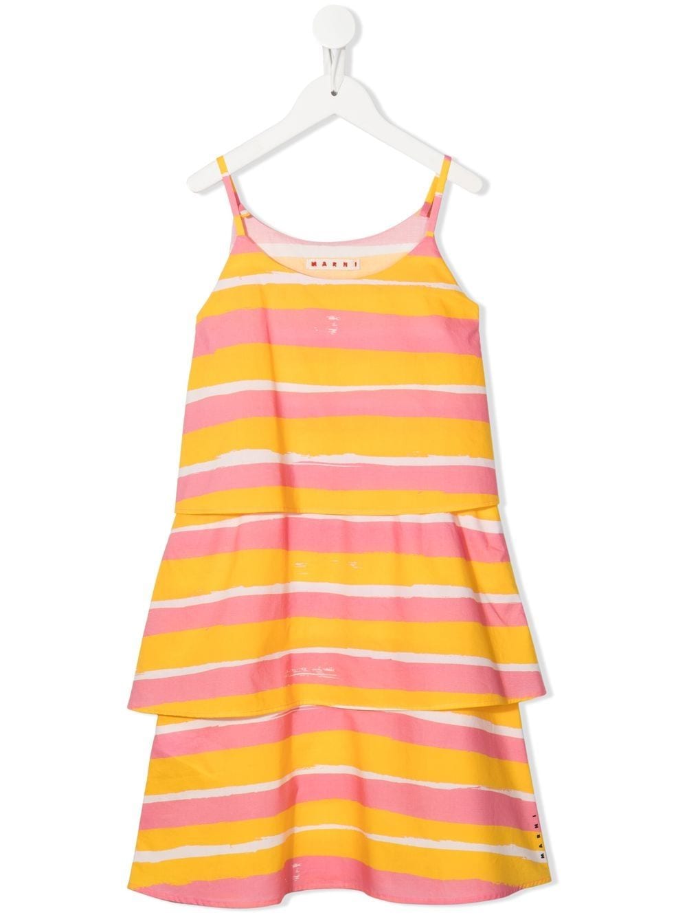 Marni Kids striped tiered midi dress - Pink von Marni Kids