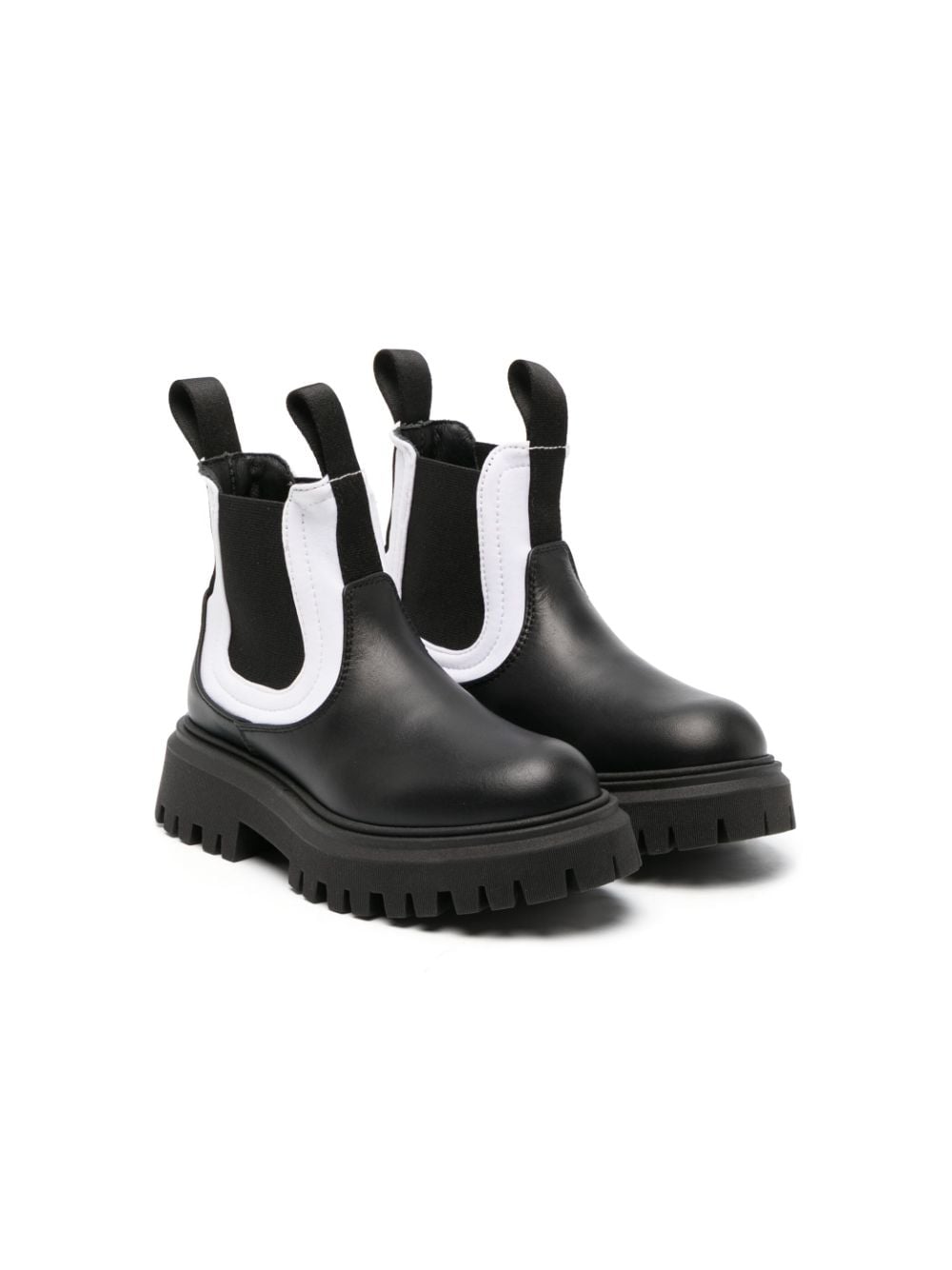 Marni Kids two-tone leather ankle boots - Black von Marni Kids