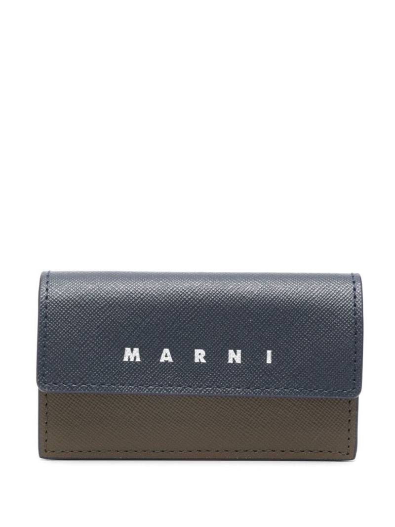 Marni Business leather wallet - Blue von Marni