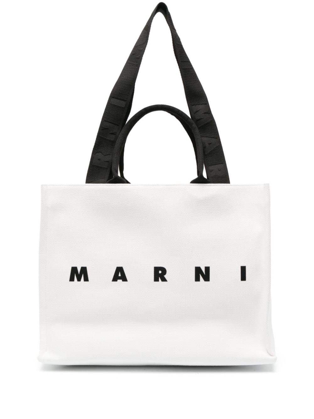 Marni East-West logo-print tote bag - White von Marni