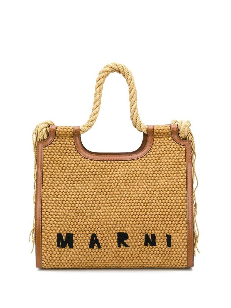 Marni Marcel Summer raffia tote bag - Brown von Marni