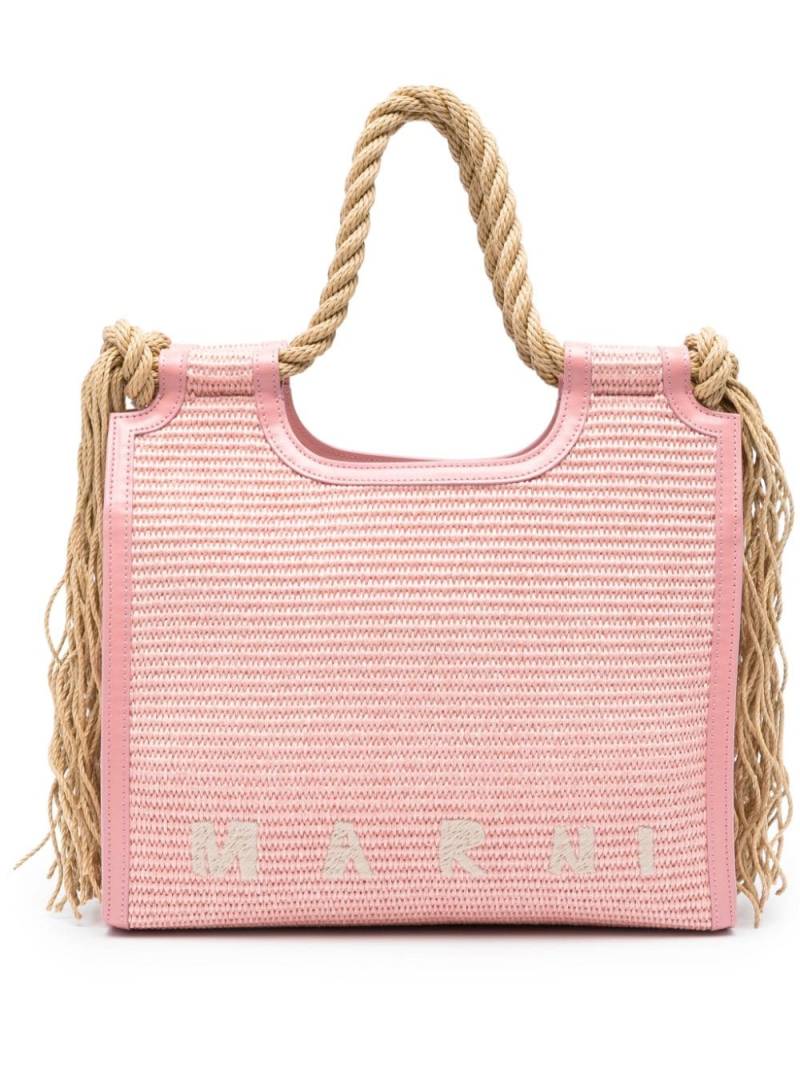 Marni Marcel logo-embroidered shoulder bag - Pink von Marni