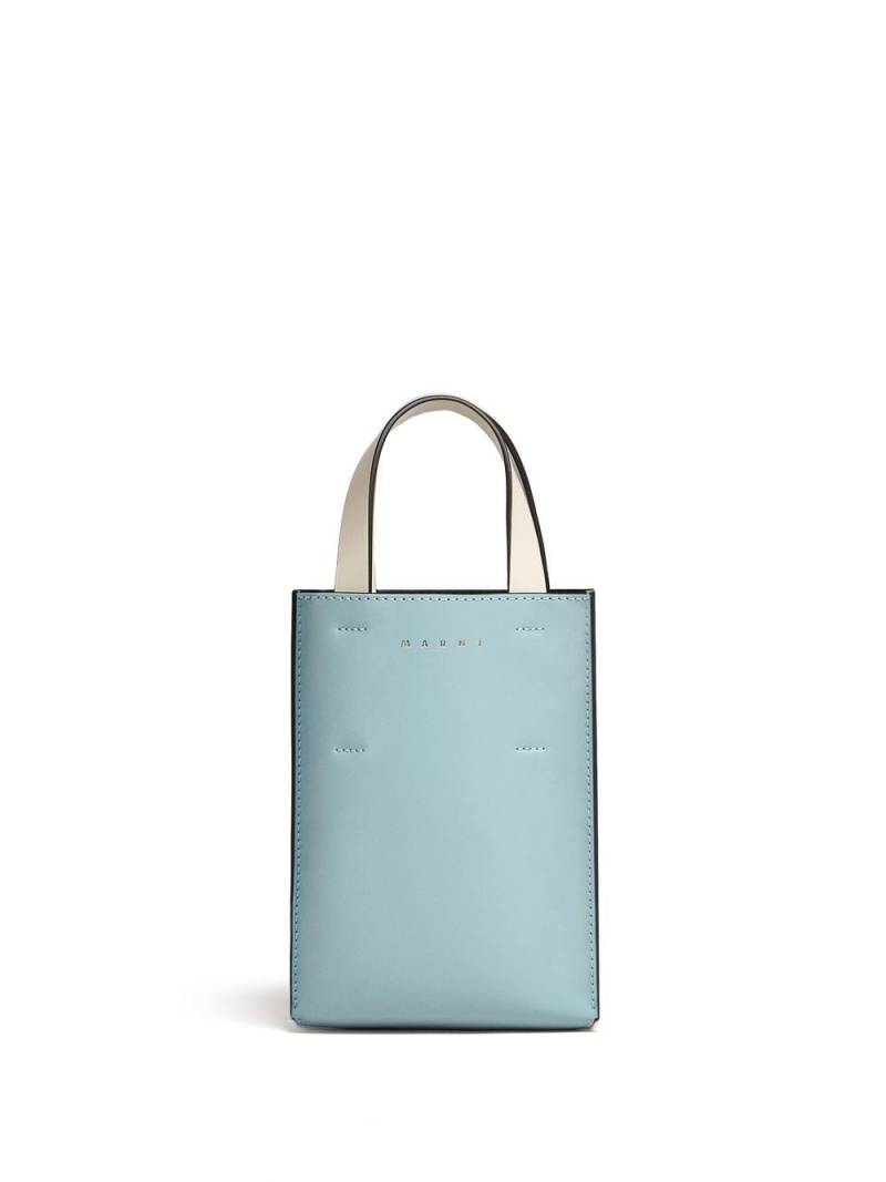 Marni Museo Nano leather tote bag - Blue von Marni