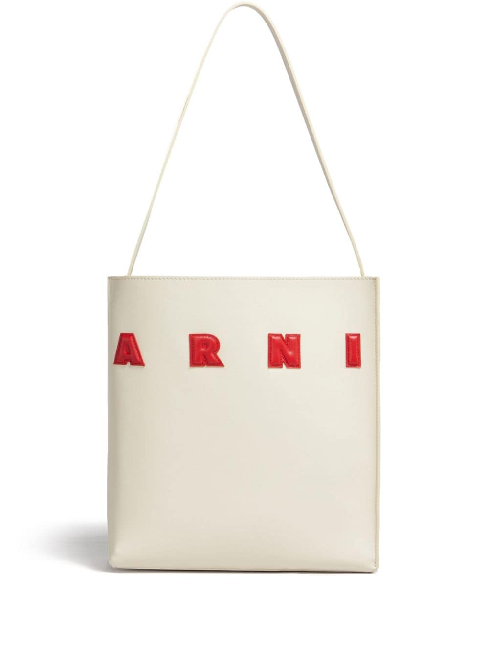 Marni Museo logo-patch leather bag - White von Marni