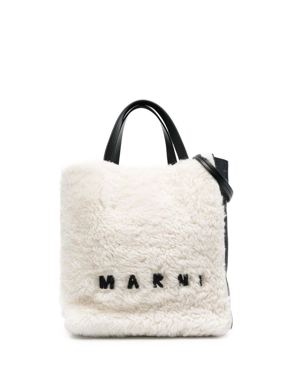 Marni Museo shearling tote bag - White von Marni