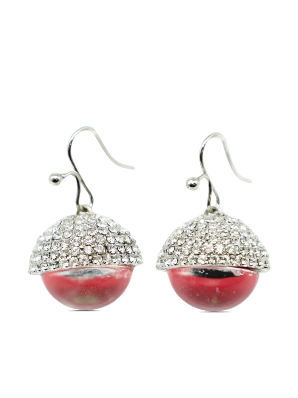 Marni Red Eye crystal-embellished drop earrings - Silver von Marni