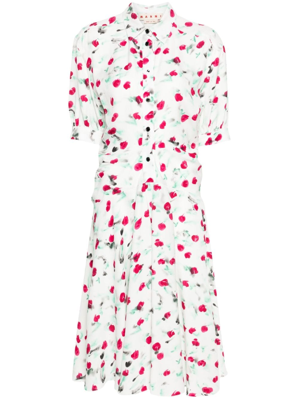 Marni Reverie-print crepe midi dress - White von Marni