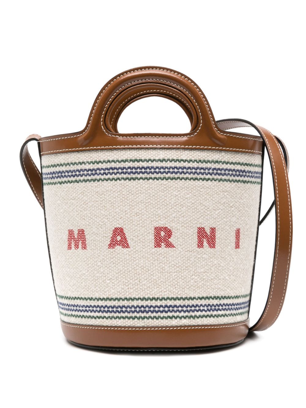 Marni Tropicalia canvas bucket bag - Neutrals von Marni
