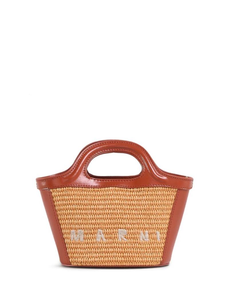 Marni Tropicalia raffia mini bag - Brown von Marni